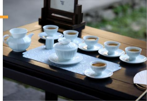 厅礼景德镇陶瓷产品与茶席